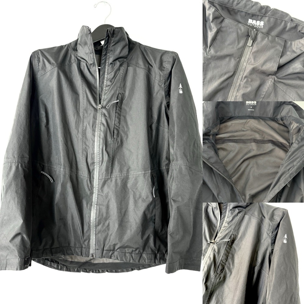 Bass Outdoor Jacket Womens size Med Black‎ Windbreaker Water Resistant